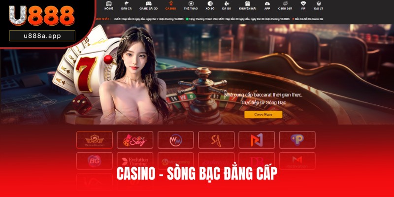 U888 mang đến nhiều trò chơi casino đẳng cấp